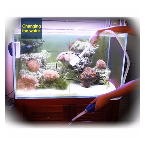 Aquarium Manual Cleaner Siphon Gravel Suction Pipe Fish Tank Vacuum Water Filter Change PumpTools Fishbowl Supplies For Home, Blue