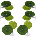 6 Pcs Betta Leaf Hammock with Suction Cups, Realistic Plastic Lotus Leaf Pad Natural Habitat Fish Tank Accessories Decor Aquarium Plants for Betta Bed Fish Breeding Resting Spawning Ground - style: Style C