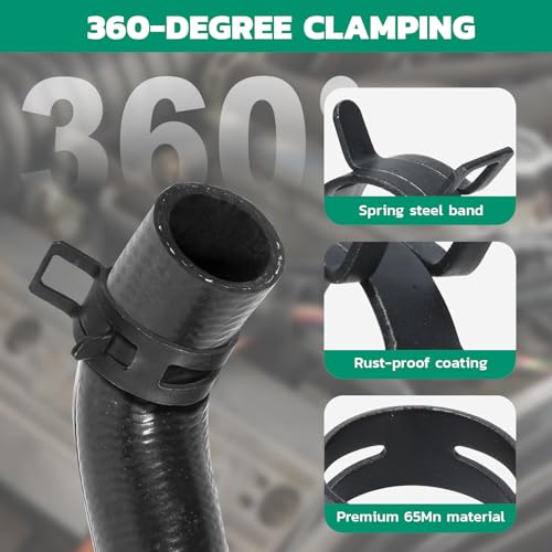 OURU 90PCS 6-16mm Spring Band Hose Clamps Assortment kit, Constant Tension Hose Clamps for Fuel Lines, Silicone Vacuum Hoses, Low-Pressure Air Clips - size: 90PCS (6-16mm)