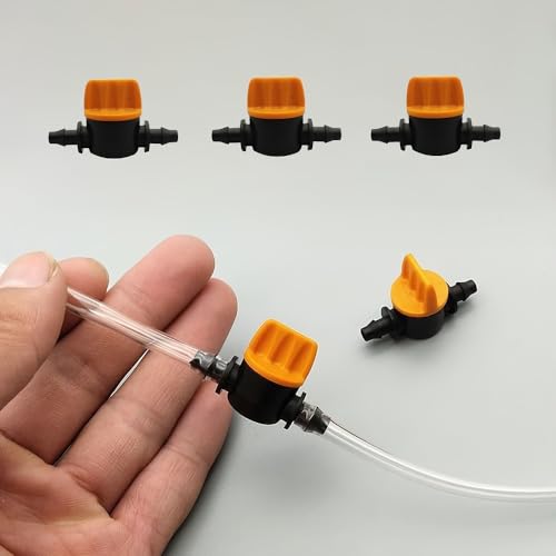 5pcs Miniature Inline Water Valve Plastic Adjustable Flow Control for Aquarium Airlines, Drip Irrigation, Model Crafting, Black - color: Black