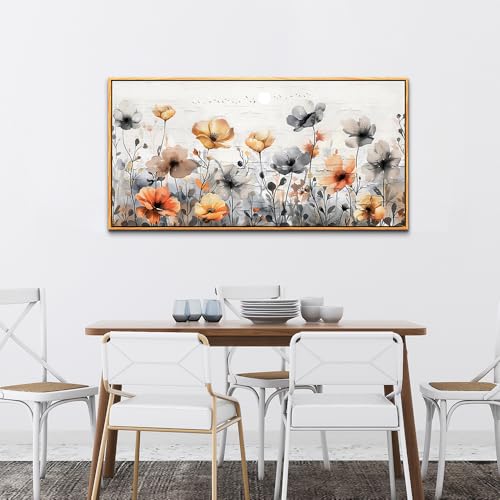 ZUITINGHUA Wood Framed Canvas Wall Art For Living Room Large Wall Decor For Office Bedroom Decorations Flowers Landscape Pictures Farmhouse Paintings Artwork Aesthetic Mural Home Decor 30x60 In - color: Flowers Wood Framed 1, size: 60"L x 30"W