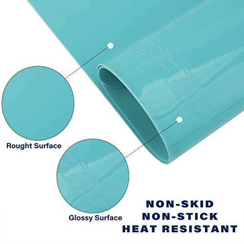 Gartful Extra Large Silicone Mat 23.6 x 15.7 inches, Silicone Crafts Sheets, Jewelry Casting Molds Mat, Desktop Protector, Placemat Pad, Nonstick Nonskid Durable, Set of 2, Black Green - color: Black Green, size: 2pcs - 23.6 x 15.7 inches