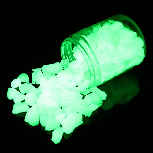 Shiny Stone Glow in The Dark Aquarium Neon Gravel Sand, Decorative Rocks for Fish Tank and Fairy Garden, Home Dec,305g/0.67lbs (8-15mm, Yellow Green) - color: Yellow Green, size: 8-15mm