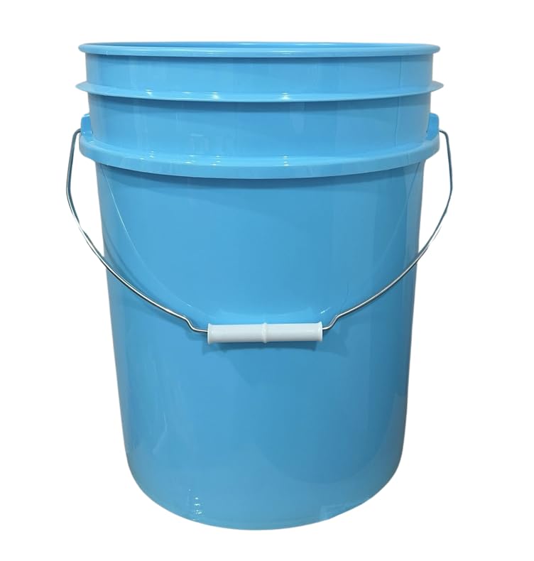 House Naturals 5 Gallon Food Grade Buckets, 3 Color Buckets with Screw on lids - color: Black/Green/Aqua- Black Lids