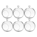 WGV Hanging Terrarium Globe, Width 6", Height 6.5", DIY Air Succulent Planter, Clear Glass Vase Orb with Flat Bottom, Candle Holder for Windowsill Outdoor Garden Decor, 6 Pieces Bulk - size: 6" Flat Bottom