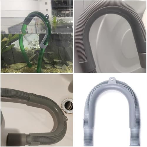 2PCS U-Shaped Drain Pipe Hooks Washing Machine Hose Bracket with Hanging Holes Gray 14x12mm Plastic Sink Drain Accessories Aquarium Drain Hose Attachments