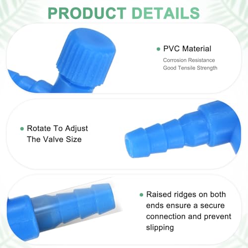 M METERXITY 1-Set Aquarium Air Valve, for 3/16" Airline Tubing PVC Aquarium with L-Shape Air Control Valves Check Valves for Fish Tanks/Aquaculture, Regulators Air Pump Adjustable [Blue, Red] - color: Blue, Red