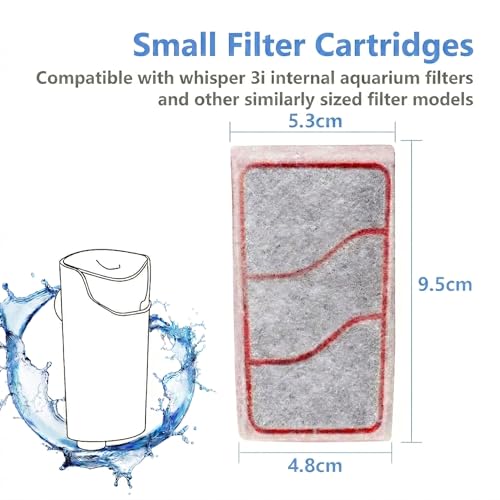 Aquarium Filter Cartridges Replacement Compatible with Whisper 3i Internal Fish Tank Filter, Multi-Layer Filter Pad with Cotton, Activated Carbon & Zeolite, 16 Pack - size: 16 Pack