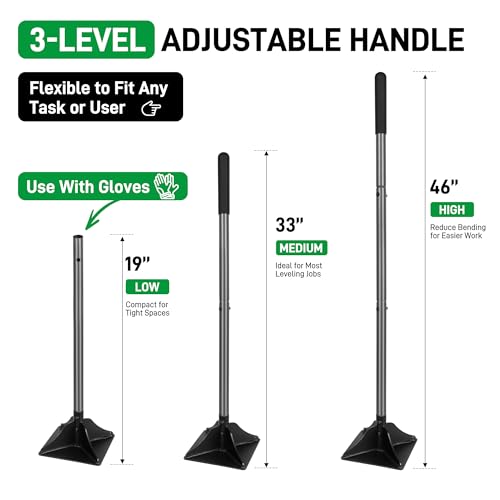 Walensee 10" x 10" Steel Tamper Tool with 48" Handle, Heavy Duty Ground Tamper with Rubber Grip for Leveling Paver Base, Soil, Gravel, Sand, Asphalt, Driveways, Yards and Blacktop Repair - size: 10"×10"