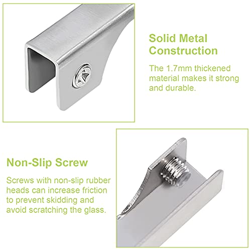 4Pcs Stainless Steel Glass Clamp 2 Way Glass Connectors Rimless Clip Holder for Fixing or DIY Fish Tank, Wind Guard, Display Cabinet, for 5-8mm Thickness - color: Stainless Steel,for 5-8mm, size: 4 Pieces
