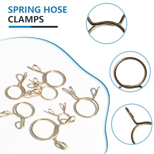 15Values Spring Hose Clamps Assortment Kit 5mm 6mm 7mm 8mm 9mm 10mm 11mm 12mm 13mm 14mm 15mm 16mm 17mm 18mm 20mm Spring Clips Clamp - size: Spring Hose Clamps 125pcs