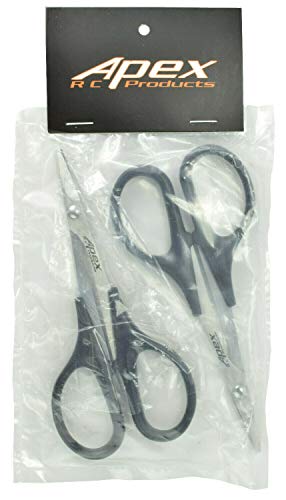 Apex RC Products Body Trimming Scissor Set - 1 Straight & 1 Curved Scissor #2730