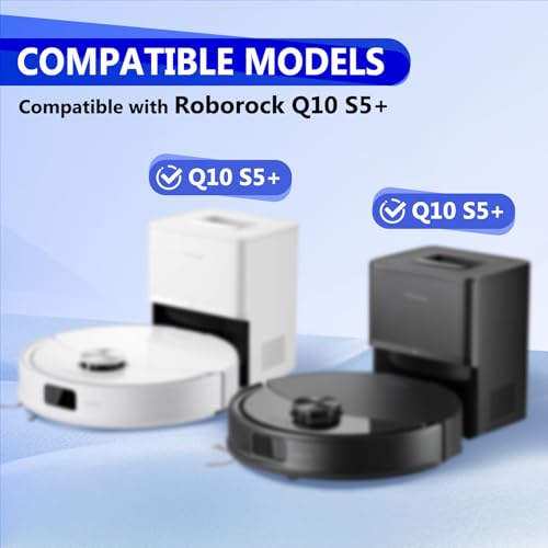 32 Pcs Q10 S5+ Replacement Accessories Compatible with Robo rock Q10 S5 / Q10 S5+ Robot Vacuum, 2 Main Brushes, 6 Mop Pads, 4 HEPA Filters, 6 Scent Tablets, 6 Side Brushes, 6Dust Bags - size: for Q10 S5+