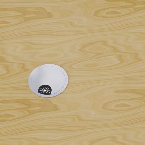 Desk Grommet 2-3/8 Inch 60mm, Zinc Alloy Computer Desk Wire Hole Cover, Office Desktop Cord Cable Hole Metal Ring, Bright Silver - size: 2-3/8" Bright Silver