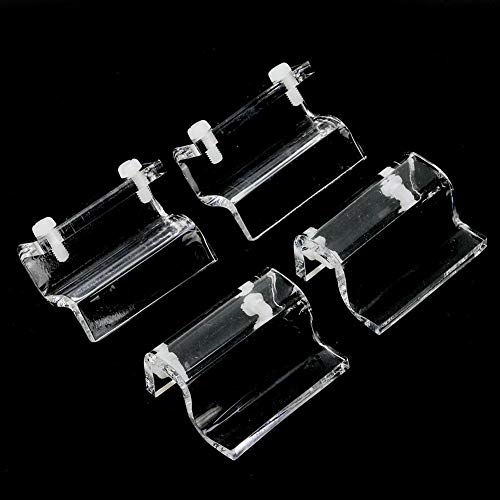 ZJchao 4-Pack Clear Aquarium Glass Cover Clips – Rimless Lid Holders Compatible with Flat- Fish Tanks, Secure Adhesive- Support for Glass Canopy Covers