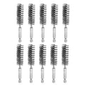 HARFINGTON 10Pcs Stainless Steel Bore Brush 16mm Dia 4" Long Cleaning Twisted Wire Brush with Handle 1/4" Hex Shank for Tubes, Ports, Bearings - size: 16mm