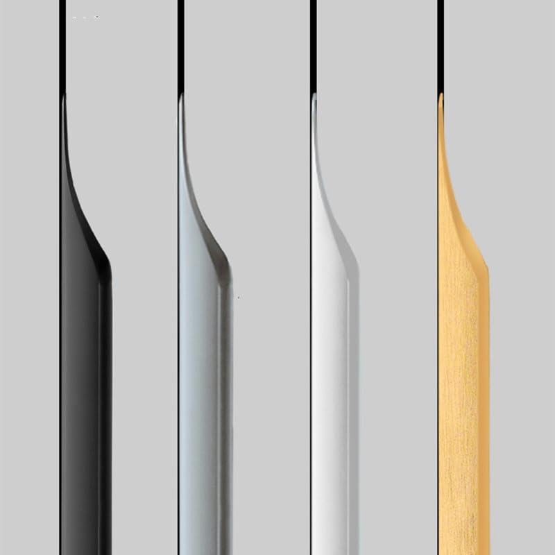 5 Pack Grey Finger Pulls for Cabinets, Streamlined Long Concealed Handle for Home Kitchen Door Drawer Cabinet, Mount Finger Edge Tab Pull Aluminum (Brushed Gray,300mm/11.81" Overall Length) - color: Gray, size: 300mm/11.81" Overall Length