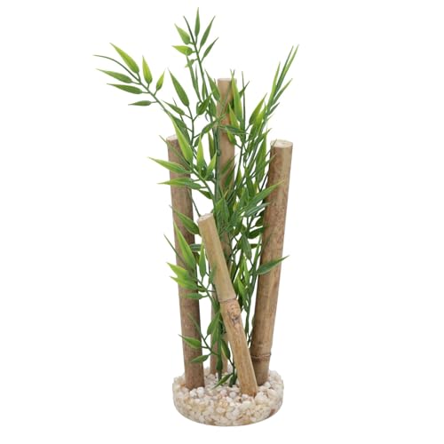 Aqua Décor Small Bamboo 23cm Artificial Aquarium Plant with Weighted Base for Easy Planting and Display
