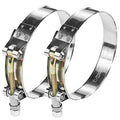 2 Pack 4" T-Bolt Hose Clamps, 304 Stainless Steel Turbo Intake Clamp, Working Range 4.25"-4.57"(108-116mm) for 4" I.D. Hose with 5mm Wall Thickness.(Measure your hose O.D. before buying) - size: 4" hose clamp 108mm-116mm (4.25"-4.56")