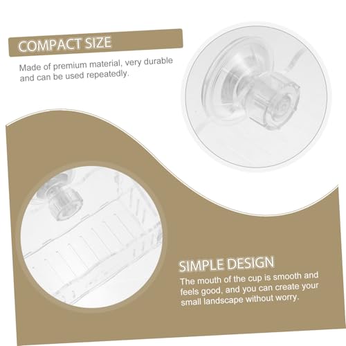 GANAZONO Aquarium Moss Holder Creative Acrylic Planter Fish Tank Plant Cup Easy Install Suction Cup