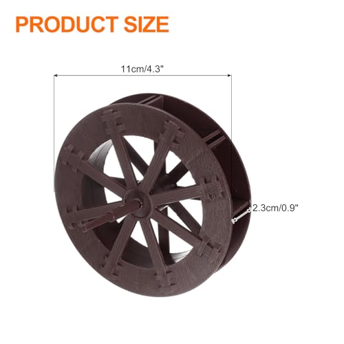 uxcell 2 Pcs Fountain Water Wheel, 4.3 Inch Desktop Fortune Statue Aquarium Wheels Decor Water Fountains Wheel Brown - color: Brown, size: 4.3 Inch