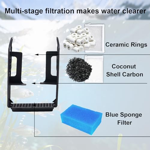 4-Set Complete 3-Stage Filter Media Kit Replacement for Fluval AC50/Aquaclear 50 Power Filter – Includes Foam, Biomax & Carbon for Freshwater & Saltwater Aquariums & Fish Tanks - size: For AC50