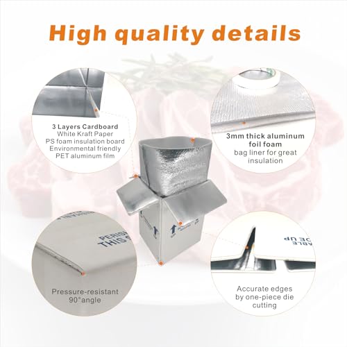 Insulated Shipping Boxes with Liners, 8 Pack 7'' x 6'' x 10'' Small Cold Shipping Boxes, for Perishable Frozen Food Shipping, White (TB7610L-8) - size: 7x6x10'', style: 8 Pack