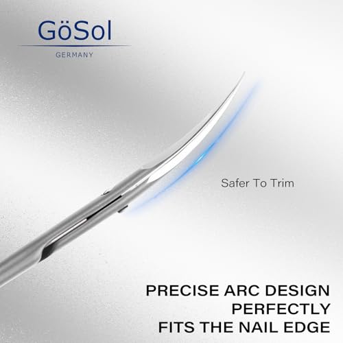 Cuticle Scissors Russian-Style Ultra Fine Curved Professional Cuticle Scissors 420 Stainless Steel, Precision Pointed Tip Grooming Scissors for Dead Skin; Eyebrow; Eyelash, Includes Leather Case