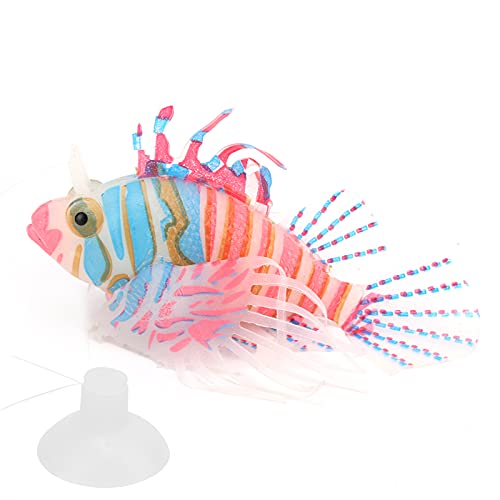 Zerodis Lifelike Silicone Artificial Glowing Fish, Fluorescent LED Simulation Fish with Suction Cup for Aquarium Tank Decoration (Pink Blue)