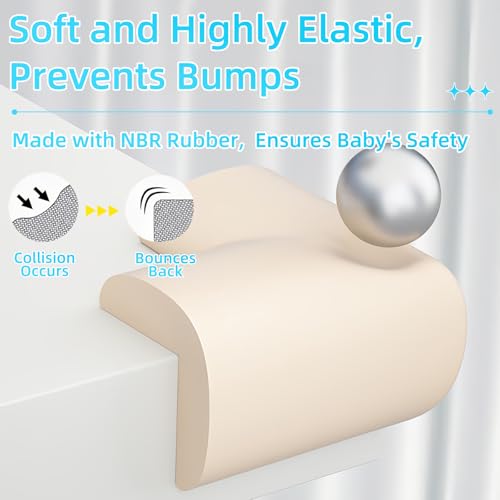 ZOMPAGO Baby Proofing Edge & Corner Guards, 10 PCS Soft NBR Foam Safety Bumpers for Furniture, Strong Adhesive,No Residue,Protects Toddlers from Sharp Corners on Tables,Cribs,Fireplaces/Glass Surfaces - size: 10PCS