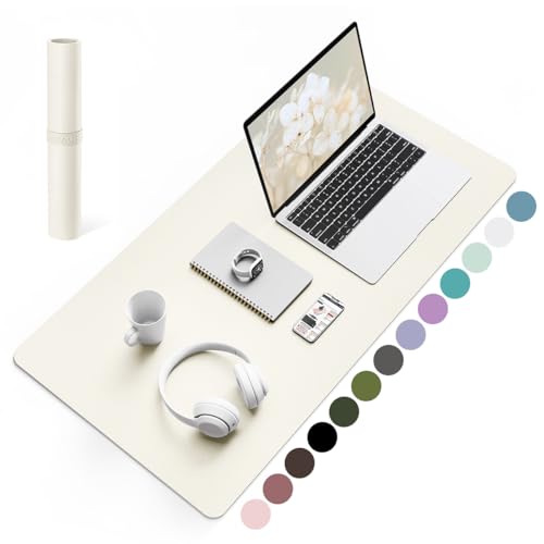 YSAGi Non-Slip Leather Desk Pad, Desk Matt for Desktop, Waterproof Laptop Computer Keyboard Mat, Table Protector Blotter Mat, Large Mouse Pad for Office/Work/Home/Decor(Cream, 31.5" x 15.7") - color: Cream, size: 31.5" x 15.7"
