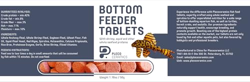 Plecoceramics Algae Wafers Universal Fish tabs for Most Aquarium Fish - Turtle Feed, Goldfish Food, Catfish wafers - Algae Spirulina Wafers for Bottom Feeders - Protein Wafers (1.76 oz / 50 gr)