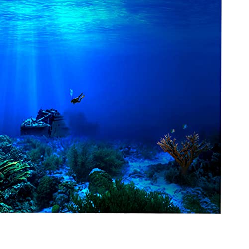 3D Reptile Background, Aquarium Background Adhesive Seaworld Background Poster, TV Background Photo Wallpaper, 3D Effect Underwater Seaworld Backdrop Decorations Poster for Aquarium Fish Tank(61*30cm) - size: 61*30cm