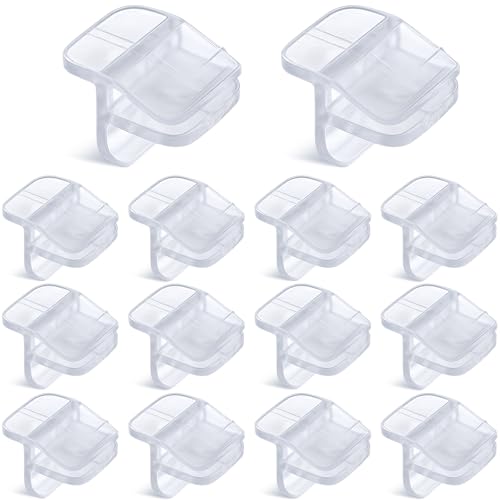 12 Pcs Aquarium Lid Clips Rimless Fish Tank Top Cover Rim Lid Support Holder Clip Clear PC Aquarium Hoods Clamps for 1/8" to 3/16" Glass