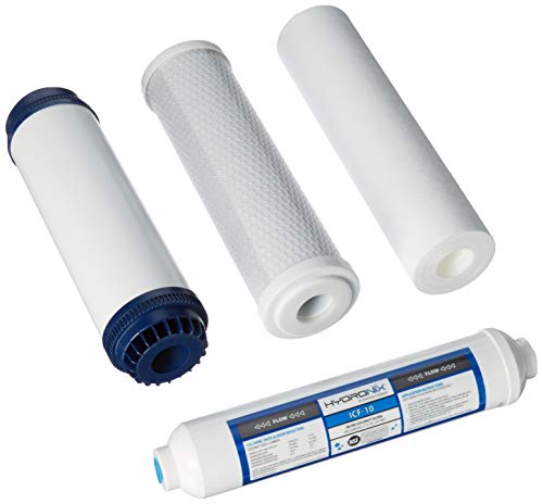 5 Stage 4pc Reverse Osmosis RO Water Filter Cartridges, Pre & Post Replacement Set SED UDF CTO GAC - 2.5" x 10" - size: 4 Pack