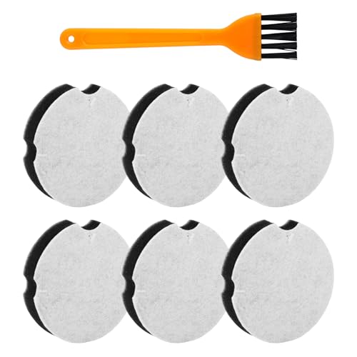6pcs Compact Filter for Bissell Electric Compact Vacuum, Washable & Reusable Vacuum Filter Replacement with Cleaning Brush Compare to Part #1604896/160-4896