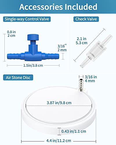 Pawfly Aquarium Hemispherical Air Stone for Air Pump Fish Tank Air Stone Disc Bubbler Round Micro Bubble Release Tool Oxygen Diffuser for Fish Tanks Buckets Small Ponds and DWC System