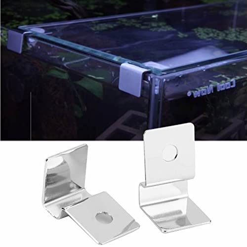TOPINCN 4Pcs Aquarium Cover Bracket Stainless Steel Fish Glass Cover Clips Fish Lid Holder Support(12mm)