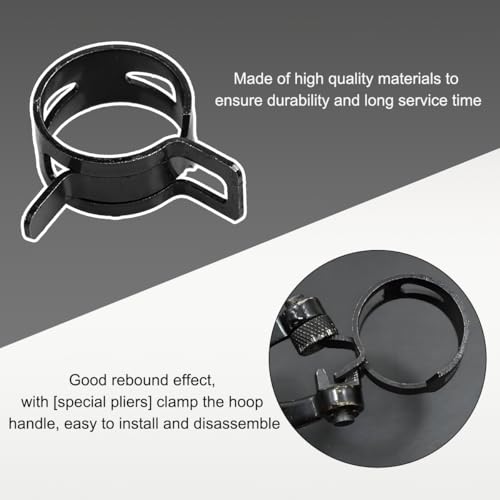 Wevdn 20PCS 1/2" ID Spring Band Type Clamps, 12mm Manganese Steel Fuel Line Pipe Spring Hose Clip, Low Pressure Air Clip Vacuum Hose Water Pipe Silicone Tube Clamps Fasteners - color: 12mm, size: 20PCS