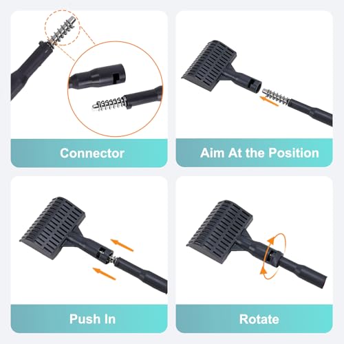 Carefree Fish 4IN1 Aquarium Cleaning Tools Long Handle Adjustable Length 18~24Inch Fish Tank Cleaner Kit Algae Scraper Scrubber Brushes Set - size: 18~24In