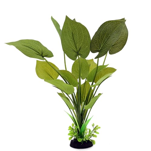 ALEGI Silk Aquarium Plants, 12 Inch Artificial Silk Plants Decorations for Fish Tank,Aquarium Décor Plastic Plants (Green, 2 Pack) - color: Green