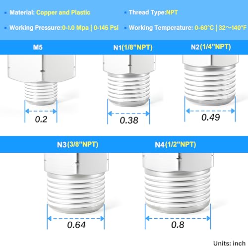 TAILONZ PNEUMATIC Elbow and Straight Combination 1/4 Inch Tube OD x 1/4 Inch NPT Thread Push to Connect Fittings PC-1/4-N2+PL-1/4-N2(Pack of 12) - size: 1/4"OD x 1/4"NPT
