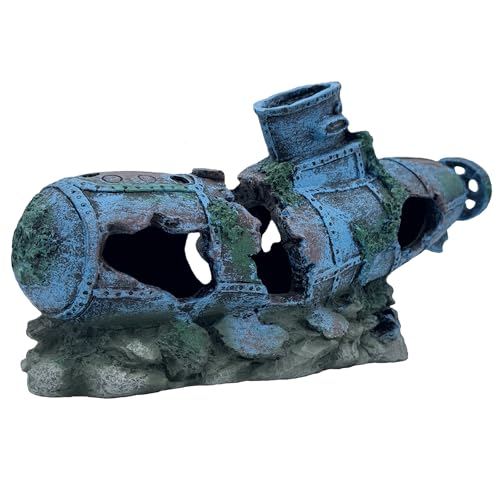Fish Tank Decoration - Sunken Ship Aquarium Decoration Fish and Shrimp Aquatic Pets can Rest and Hide in Caves (Type-a) - color: Type-a