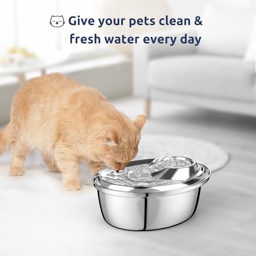 12+6 Pack Zeepet Cat Fountain Filters, Compatible with ORSDA Cat Water Fountain Filter for D60 100oz/3L Automatic Stainless Steel Pet Fountains, 12 Replacement Water Filters + 6 Pre-Filter Sponges
