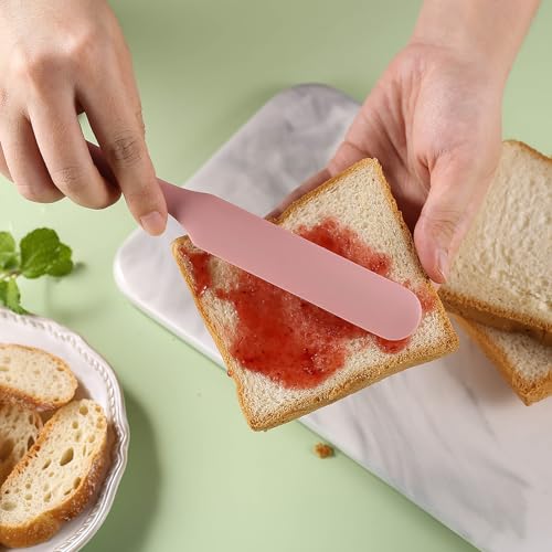 3Pcs Silicone Jar Spatula Long Handle Kitchen Spatulas for Mixing, Scraping, and Spreading,Ideal for Jars, Baking, Cake Icing, Cream, Butter, and Batter Kitchen Tool (Purple, Pink, Green) - color: Purple, Pink, Green