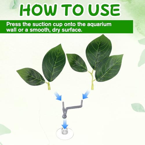 4 Pcs Fish Leaf Pad, Betta Leaf Hammock Adjustable Plastic Plants with Suction Cup Aquarium Decor Fish Tank Accessories Simulating The Natural Habitat for Betta Spawning Grounds Breeding Resting Bed
