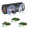 Betta Fish Toy, Betta Fish Tunnel Hammock, Safe Aquarium Decor for Smallfish Shrimp, Bettas Tank Accessories with Suction Cup & Simulated Lotus Leaves Perfect for Hideout/Play Area