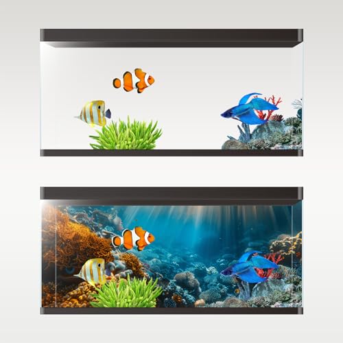 Aquarium Background, Ocean Fish Tank Background, Terrarium Background Cloth 28 x 12 inches - color: 1 pack, size: 28x12in