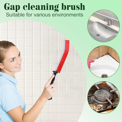 Hard Bristle Crevice Cleaning Brush for Small Spaces Cleaning, Thin Gap Cleaning Tool to Clean The Dead Corners for Kitchen Surfaces, Bathroom, Windows Sill Groove, Tiles, and Faucets, 5pcs Mixed