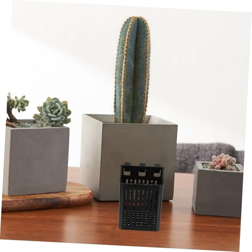 ibasenice Aquarium Plant Anchor Wall Mount Fish Tank Hydroponic Baskets for Freshwater Live Aquatic Plant Cup - color: Black